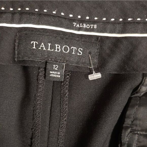 Talbots Black Wide Leg Pants High-Rise Flare - Picture 7 of 9